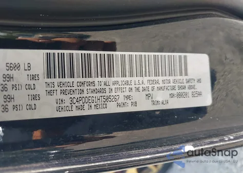 2017 Dodge Journey Gt Awd из США, поврежденный, VIN 3C4PDDEG1HT505267